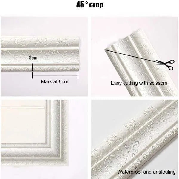 Self-Adhesive Environmental Protection 3D Wall Edging Strip (7.55 FEET/ROLL)