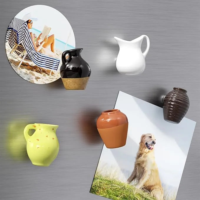 🌸Cute Plant Ceramic Vase Fridge Magnets