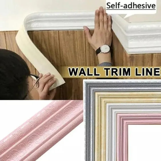 Self-Adhesive Environmental Protection 3D Wall Edging Strip (7.55 FEET/ROLL)