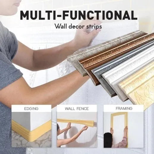 Self-Adhesive Environmental Protection 3D Wall Edging Strip (7.55 FEET/ROLL)