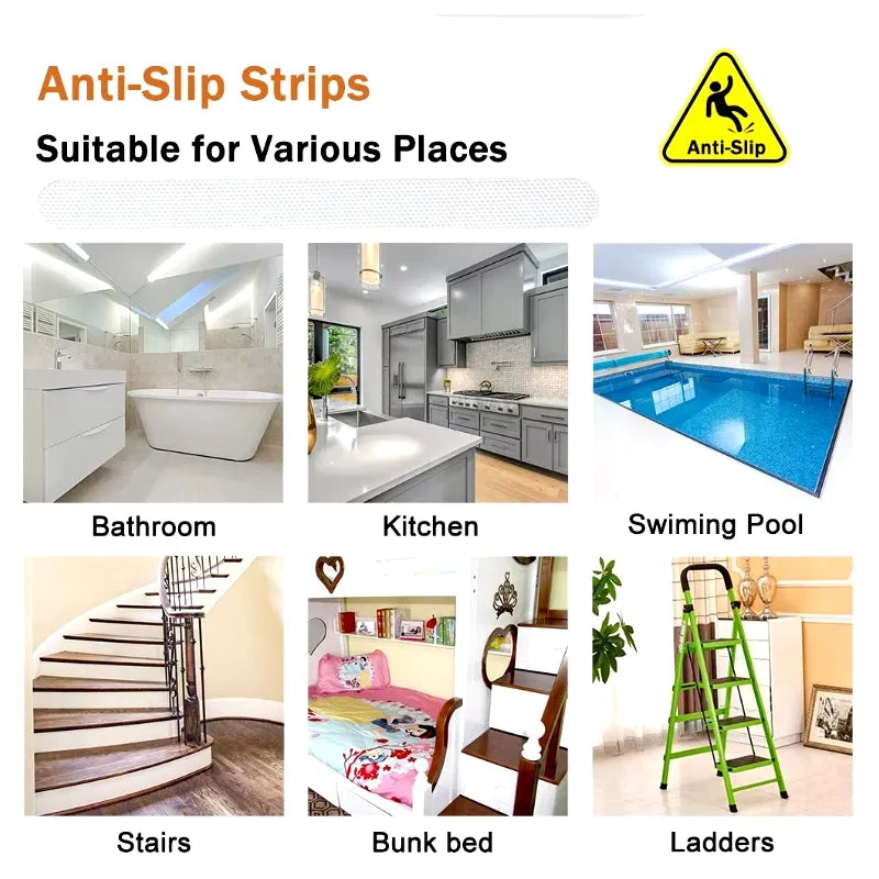 💪Large Size PEVA Waterproof Transparent Anti Slip Stair Grip Stickers