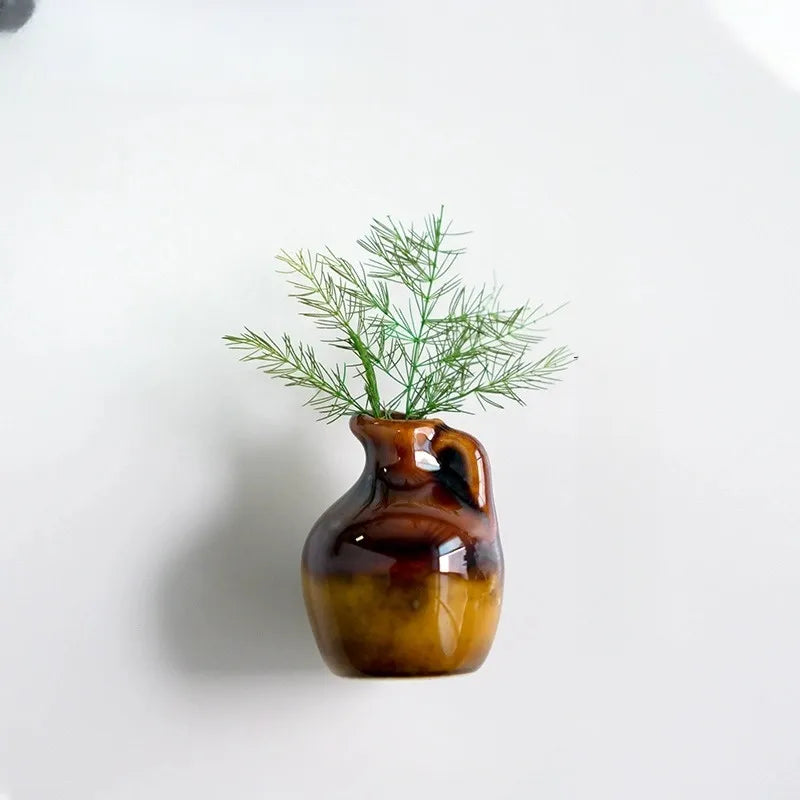 🌸Cute Plant Ceramic Vase Fridge Magnets